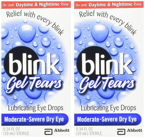 Blink Gel Tears Lubricating Eye Drop Moderate Severe Dry Sterile 0.34oz 2 Pack