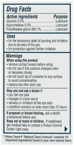 Visine Lubricant Eye Drops Burning Gritty Irritated Dry Relief Sterile 0.5oz