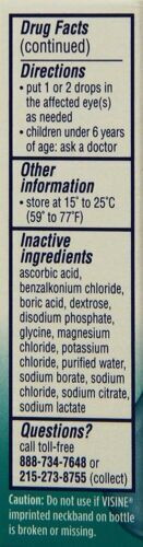 Visine Lubricant Eye Drops Burning Gritty Irritated Dry Relief Sterile 0.5oz