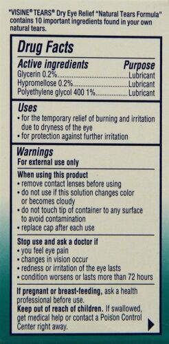 Visine Lubricant Eye Drops Burning Gritty Irritated Dry Relief Sterile 0.5oz