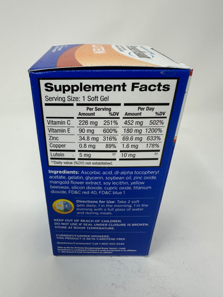 Bausch & Lomb Preservision Eye Vitamin & Mineral Supplement Lutein 120ct 6 Pack