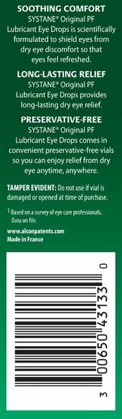 Systane Lubricant Eye Drops Sterile Preservative-Free Vials 30 Vials Pack of 4