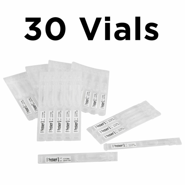Systane Lubricant Eye Drops Sterile Preservative-Free Vials 30 Vials Pack of 4
