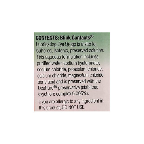 Blink Contacts Lubricating Eye Drops Soft & RGP Lenses Sterile 0.34oz Pack of 3