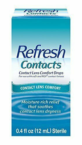Refresh Contacts Contact Lens Comfort Drops For Dry Eyes Moisture Rich 0.4 Ounce
