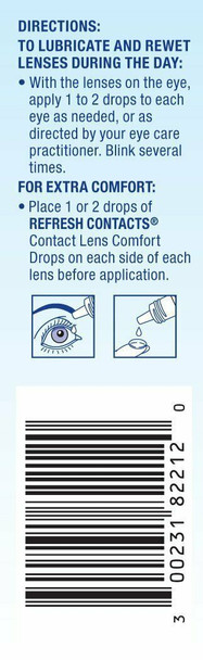 Refresh Contacts Contact Lens Comfort Drops For Dry Eyes Moisture Rich 0.4 Ounce