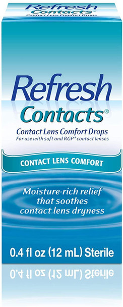 Refresh Contacts Contact Lens Comfort Drops For Dry Eyes Moisture Rich 0.4 Ounce