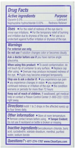 Clear Eyes Lubricant Eye Drops 12hr Cooling Comfort Refresh Redness Relief .5oz