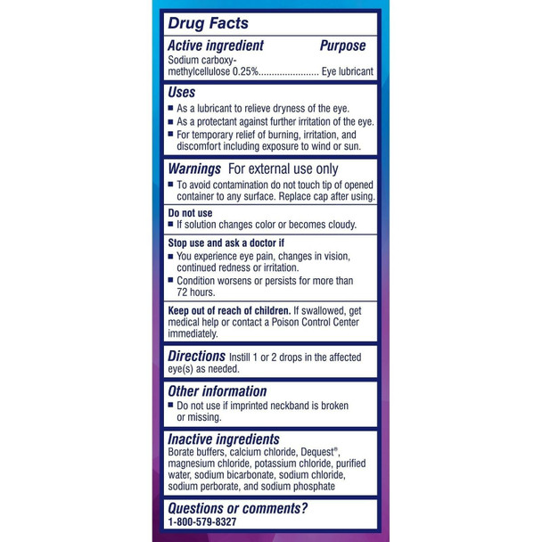 Thera Tears Lubricant Eye Drops Long Lasting Dry Relief Multi Use Sterile 1 oz