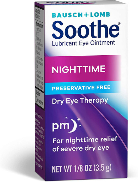 Bausch + Lomb Soothe Lubricant Nighttime Dry Eye Ointment, 0.12 Ounce (Pack of 1)