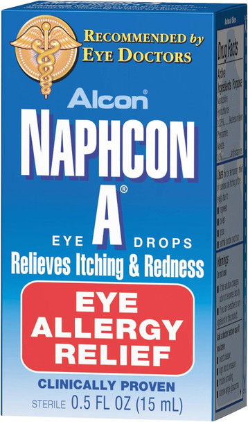 Alcon Naphcon-A Allergy Relief Eye Drops, 0.5-Ounce Bottles (Pack of 2)