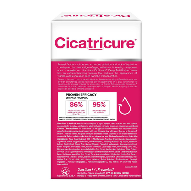 Cicatricure Deep Anti-Wrinkle Face & Neck Cream, Reduces the Appearance of Wrinkles from 1st Use, Face Moisturizer, Anti-Aging Cream, Non-Greasy Wrinkle Cream for Women, Neck Cream, 2.1 Ounces