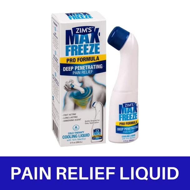 Zim's Max Freeze Pain Relief Topical Analgesic Cooling Liquid for Muscles and Joints Associated with Backaches, Arthritis, Strains, Bruises & Sprains, Clear, 3 Fl Oz