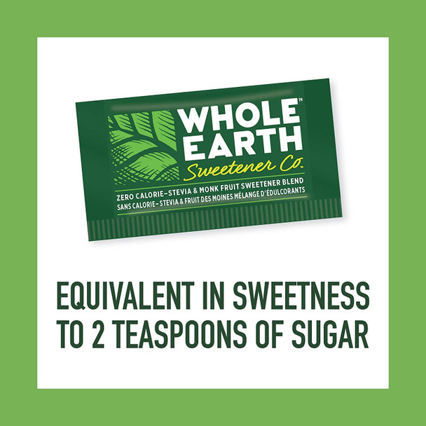 Whole Earth Sweetener Co. NATURE SWEET Stevia & Monk Fruit Sweetener, Erythritol Sweetener, Stevia Packets, Sugar Substitute, Natural Sweetener, 40-Count