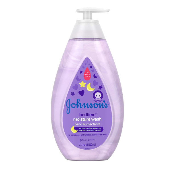 Johnsons Tear-Free Bedtime Baby Moisture Wash with Soothing Natural Calm Aromas, 27.1 Fluid Ounce