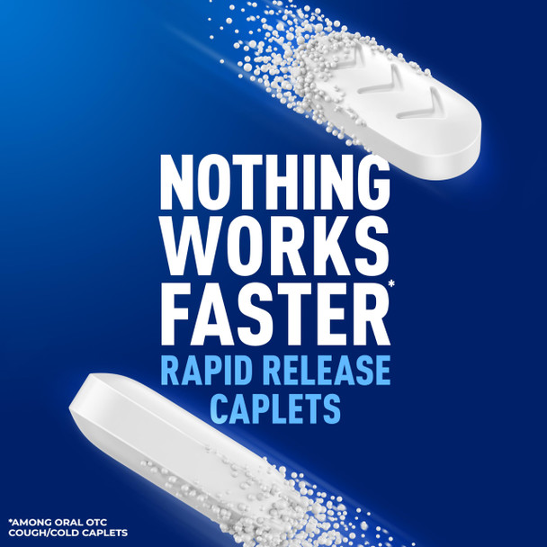 Mucinex Rapid+Clear Nighttime Cold and Flu Medicine for Adults, Maximum Strength Cold Medicine for Cough, Fever, Pain, Headache, & Runny Nose Relief, Rapid Release Caplets for Adults, 20 Count