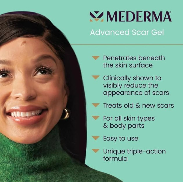 Mederma Advanced Scar Gel - Treats Old & New Scars, Reduces Appearance of Scars from Acne, Surgery, Burns, Injury & Stretch Marks, 0.70 Oz (20g)