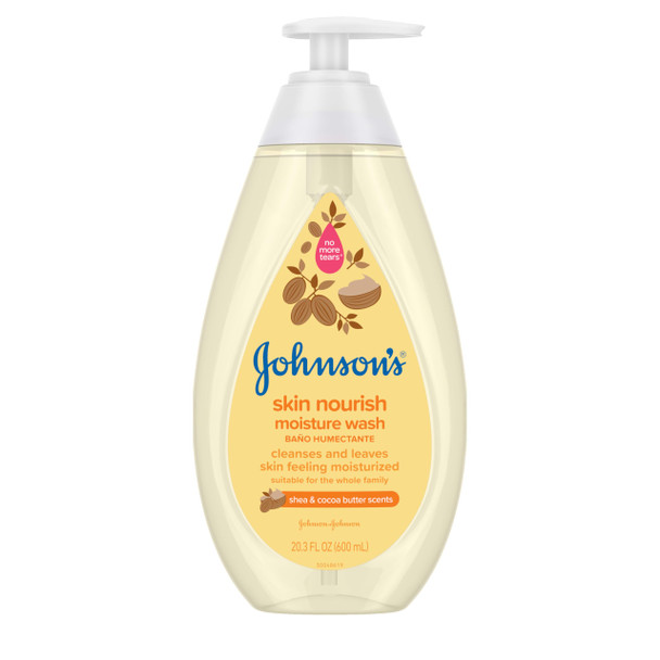 Johnson's Baby Skin Nourishing Moisture Baby Body Wash with Shea & Cocoa Butter, Hypoallergenic & Tear Free Baby Bath Wash, Paraben-, Dye-, Sulfate & Phthalate-Free, 20.3 fl. oz