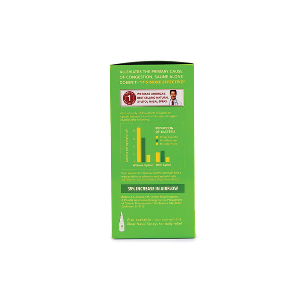 Xlear Natural Xylitol Nasal Irrigation System with 6 Saline Packets and 1 Sinus Rinse Bottle - Nose Cleaner for Fast Pressure and Congestion Relief (Pack of 1)