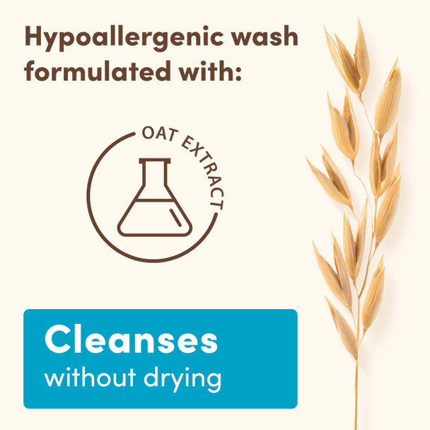 Aveeno Baby Daily Moisture Gentle Body Wash & Shampoo with Oat Extract, 2-in-1 Baby Bath Wash & Hair Shampoo, Tear- & Paraben-Free for Hair & Sensitive Skin, Lightly Scented, 18 fl. oz