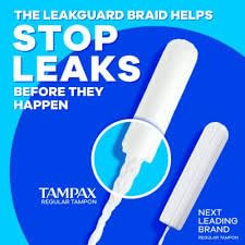 Tampax, Pearl Tampons Super Plus Absorbency with LeakGuard Braid Unscented, 36 Count
