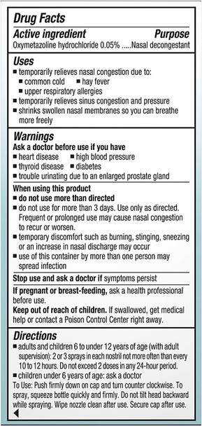 Afrin Allergy Sinus Nasal Spray - Fast and Powerful Nasal Decongestion From Allergies, For Adults and Children 6 Years and Older, 0.50 Fl Oz (Pack of 1)