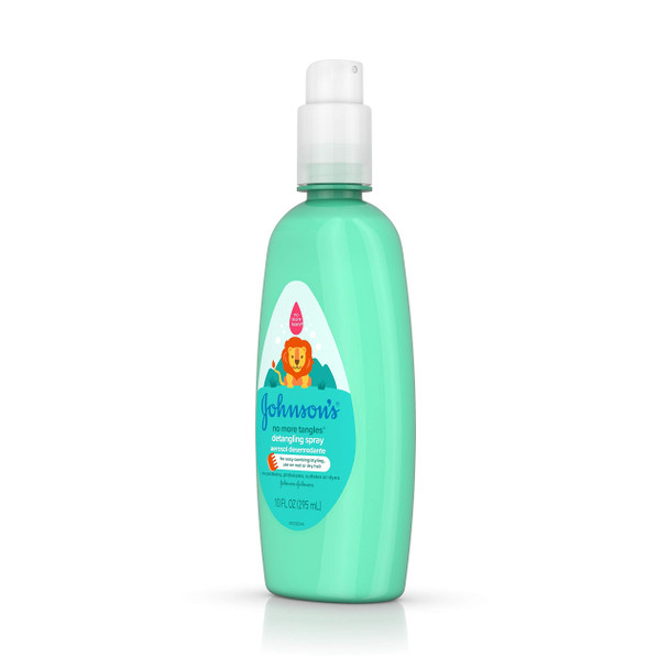 Johnson's No More Tangles Toddler & Kids Detangling Spray to Unlock Knots in Hair, Hypoallergenic & Paraben-Free, No More Tears Tear-Free Formula for Wet or Dry Hair, 10 fl. oz