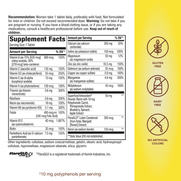 Nature's Way Alive! Women's 50+ Complete Multivitamins, Supports Healthy Heart, Brain, Bones*, Superfood Antioxidants(1), B-Vitamins, Gluten Free, 50 Tablets (Packaging May Vary)