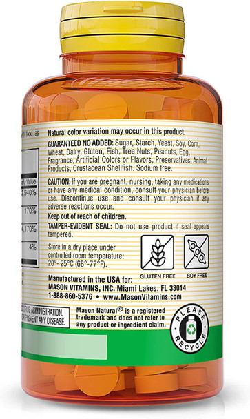 MASON NATURAL Folic Acid with B,6 & B,12, 90 Day Supply, Supports Normal Heart Health and Metabolic Function