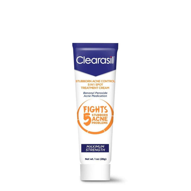 Clearasil Stubborn Acne Control 5 in 1 Spot Treatment Cream, 1 oz