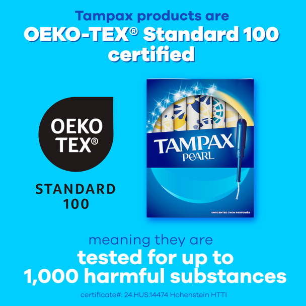 Tampax Pearl Tampons Super Absorbency, With Leakguard Braid, Unscented, 18 Count
