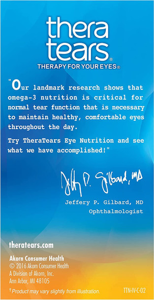 Thera Tears Nutrition Omega-3 Supplement Easy Swallow Capsules - 90 CT