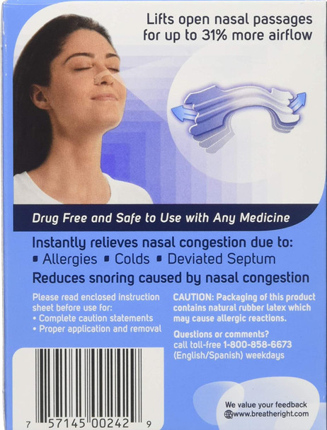 Breathe Right Nasal Strips, Small/Medium, Clear, 30 Count