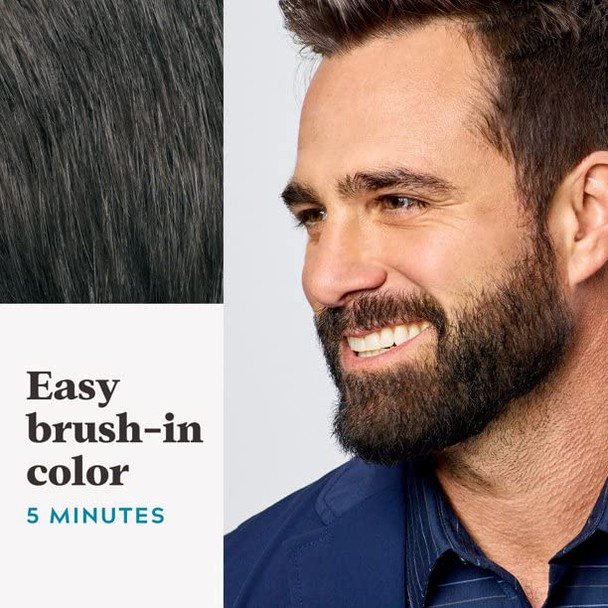 Just For Men Mustache & Beard, Beard Coloring for Gray Hair with Brush Included - Color: Dark Brown, M-45