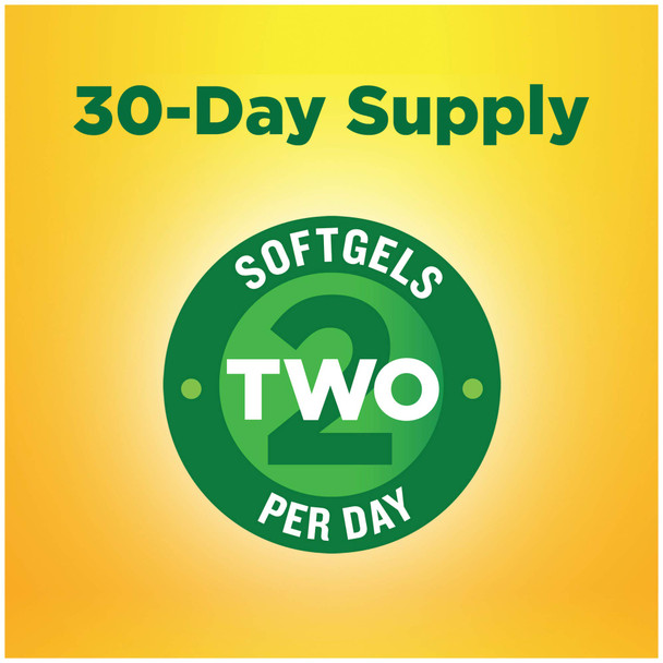 Burp-Less Fish Oil 1200 mg, 60 Softgels, Fish Oil Omega 3 Supplement For Heart Health