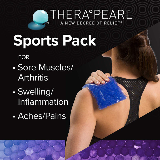 TheraPearl Reusable Hot Cold Pack, Sports Ice Size Pack with Gel Beads for Athletes, Flexible Hot & Cold Compress for Arthritis Pain Relief, Swelling, Sports Injuries, Cooling & Heating Pad