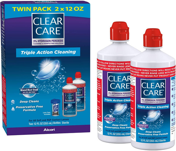 Clear Care Cleaning & Disinfection Solution-12 oz, Twin Value Pack