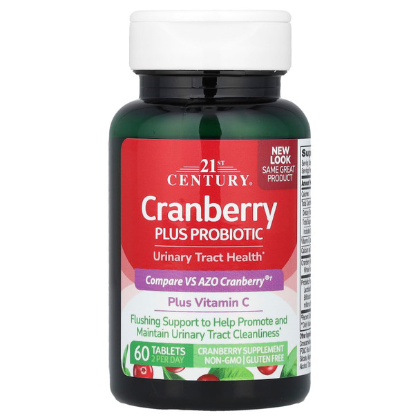 21st Century Cranberry Plus Probiotic Tablets, 60 Count