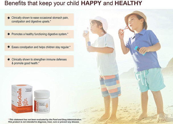 BioGaia Protectis Kids | Probiotic for Ages 3+ | Eases Occasional Digestive Issues & Promotes Regularity | Allergen, Dairy, Soy & Gluten Free | Backed by 30 Years of Research | 30 Day Supply