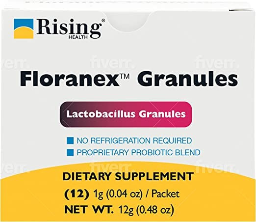 Rising Health - Floranex Granules - Lactobacillus Granules Probiotic Dietary Supplements - 12 Packets