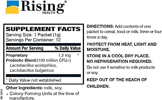 Rising Health - Floranex Granules - Lactobacillus Granules Probiotic Dietary Supplements - 12 Packets