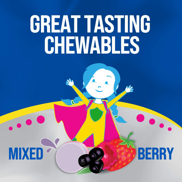 Culturelle Immune Defense Probiotic with Vitamin C, Vitamin D and Zinc + Elderberry, Non-GMO, 4-in-1 Immune Support for Kids Ages 3+*, Mixed Berry Chewables, 30 Count