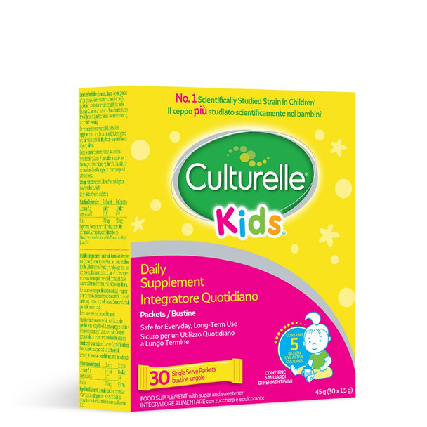 Culturelle Kids Daily Probiotic Supplement - Helps Support a Healthy Immune & Digestive System* - #1 Pediatrician Recommended Brand - For Age 3+ - 30 Single Packets
