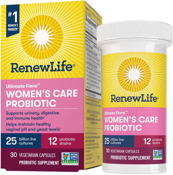 Renew Life Women?s Probiotic - Ultimate Flora Probiotic Women's Care, Shelf Stable Probiotic Supplement - 25 Billion - 30 Vegetable Capsules