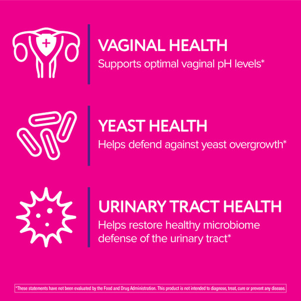 Florajen Womens Triple-Action Probiotic, Prebiotic + Probiotic + Cranberry for Vaginal, Digestive, & Immune Support, Fast-Acting, Clinically-Studied, Gluten-Free & Vegan, 30-Count