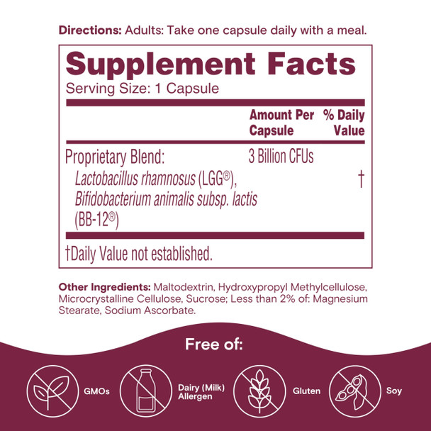 Phillips' Colon Health Daily Probiotic Capsules, 4-in-1 Symptom Defense to help defend against Occasional Gas, Bloating, Constipation, and Diarrhea, Daily Supplement, 60 Count