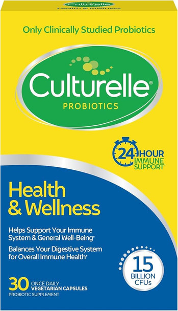 Culturelle Health & Wellness Daily Probiotic Supplement For Men & Women, Helps Support Your Immune System, Occasional Diarrhea, Gas & Bloating, 15 Billion CFUs, Non-GMO, 30 Count