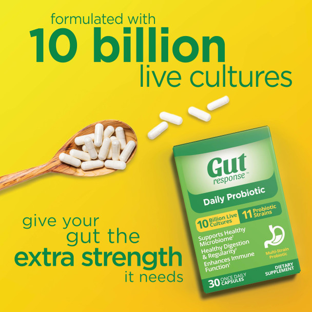 Daily Probiotic for Men & Women, Slows Digestive Aging, Boosts Immune System, Reduces Bloating, Non-GMO, Gluten Free & Soy Free, 10 Billion CFU, 30 Capsules