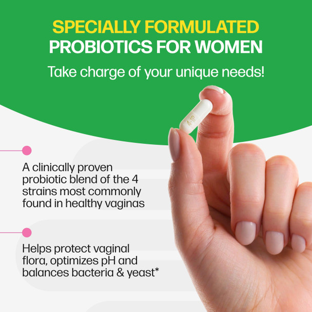 Culturelle 4-in-1 Probiotics for Women, Daily Probiotic & Prebiotic Supplement to Support Vaginal Health, Digestive Health, Immune Health, Occasional Diarrhea, Gas & Bloating Relief, Non-GMO, 30 Count