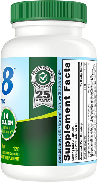 Nutrition Now PB 8 Probiotic Acidophilus For Life* Vegetarian Dietary Supplement for Men and Women, 120 Count